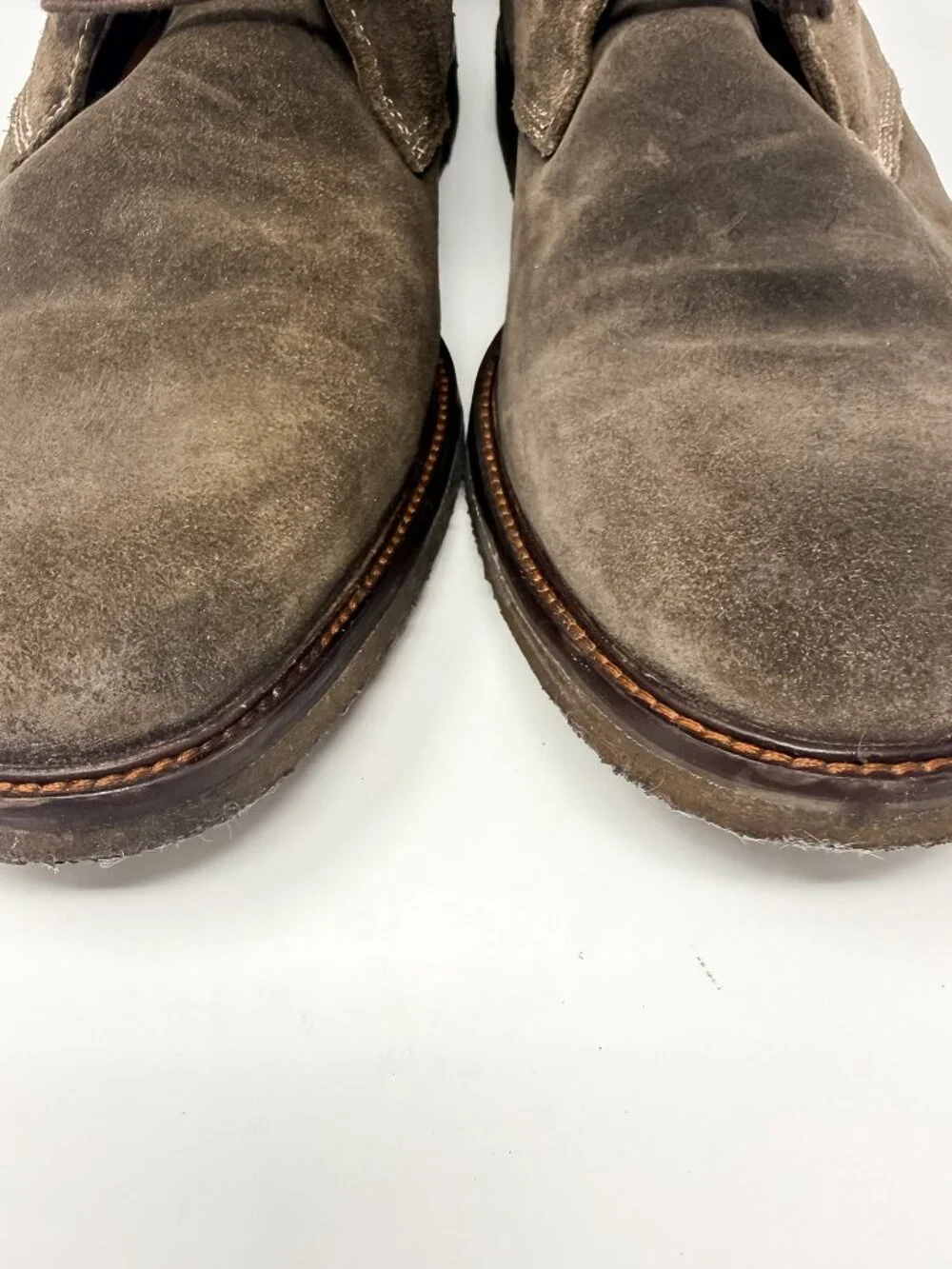 ECCO Suede Pebbled Leather Chukka Ankle Boots Men's 11.5 Brown Crepe Soles